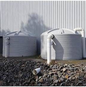 Two Plastic Water tanks — Clear and Clean Water Tank Cleaning Services in Bridgman, NSW