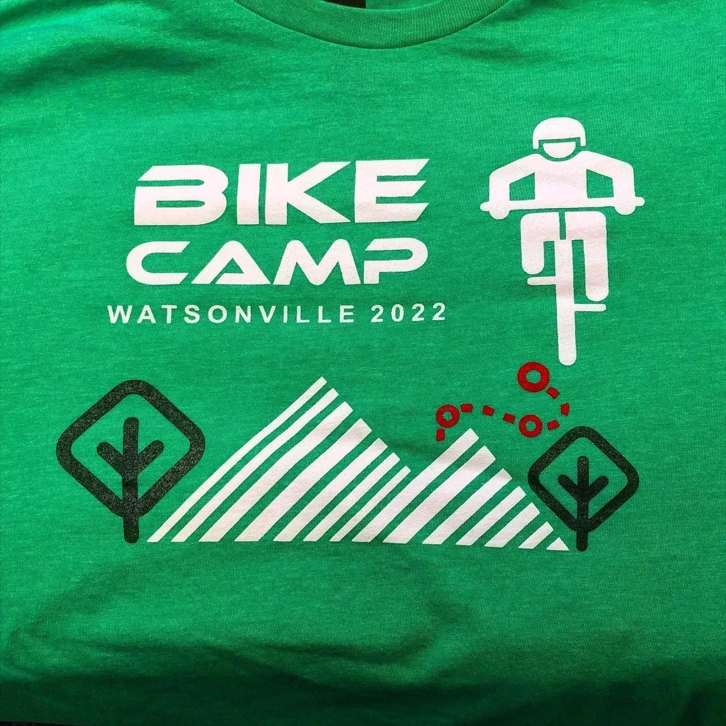 A Green T-shirt with a Bike Camp logo on it — Soquel, CA — Sport About Graphics