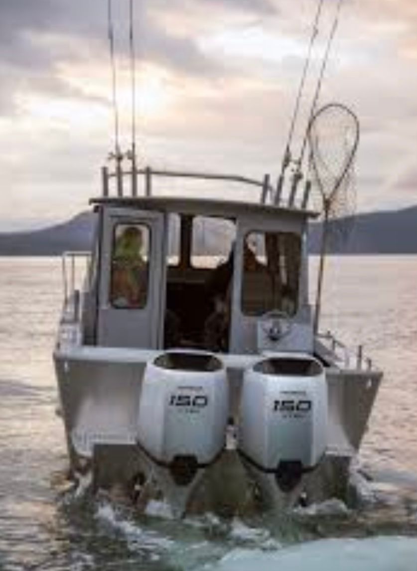 Boat with Twin 150 Horsepower Outboards — Marine Products & Repairs in Mackay, QLD