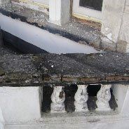 dirty old  balustrade