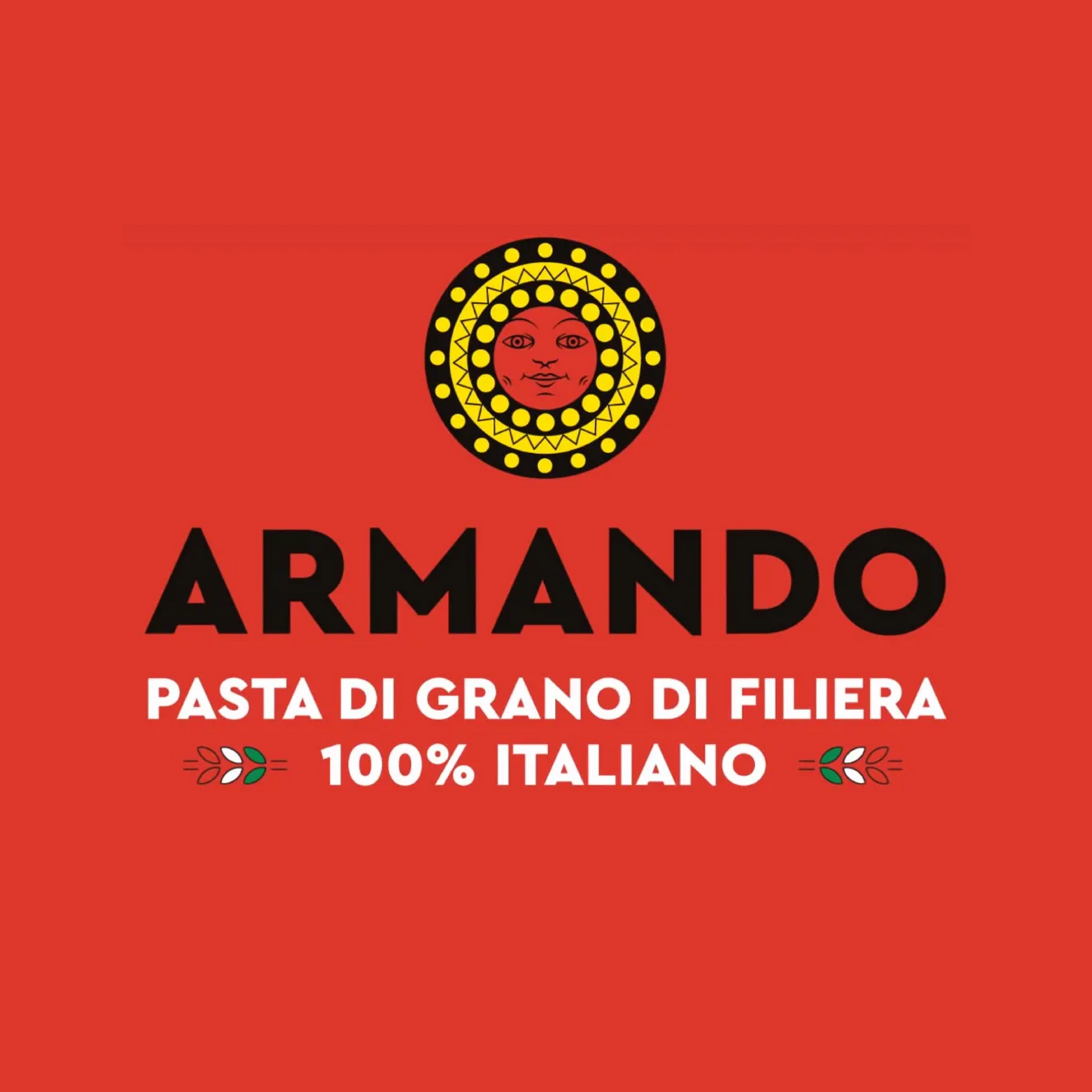 A logo for armando pasta di grano di filiera 100 % italiano