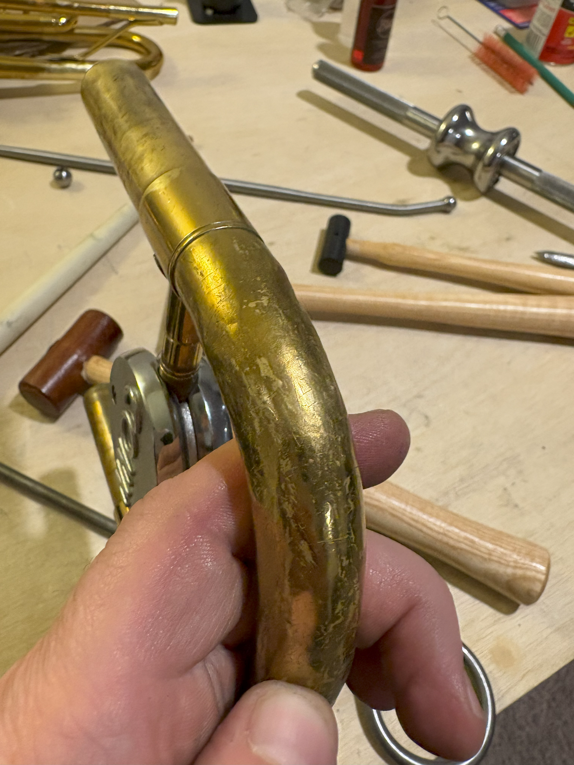 Repaired trombone tuning slide