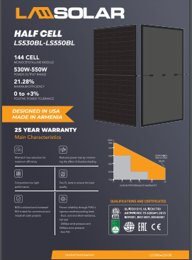 LA Solar Half Cell Solar Panel