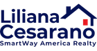 Liliana Cesarano SmartWay America Realty logo in blue and red with house icon