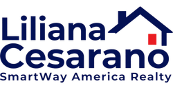 Liliana Cesarano SmartWay America Realty logo in blue and red with house icon