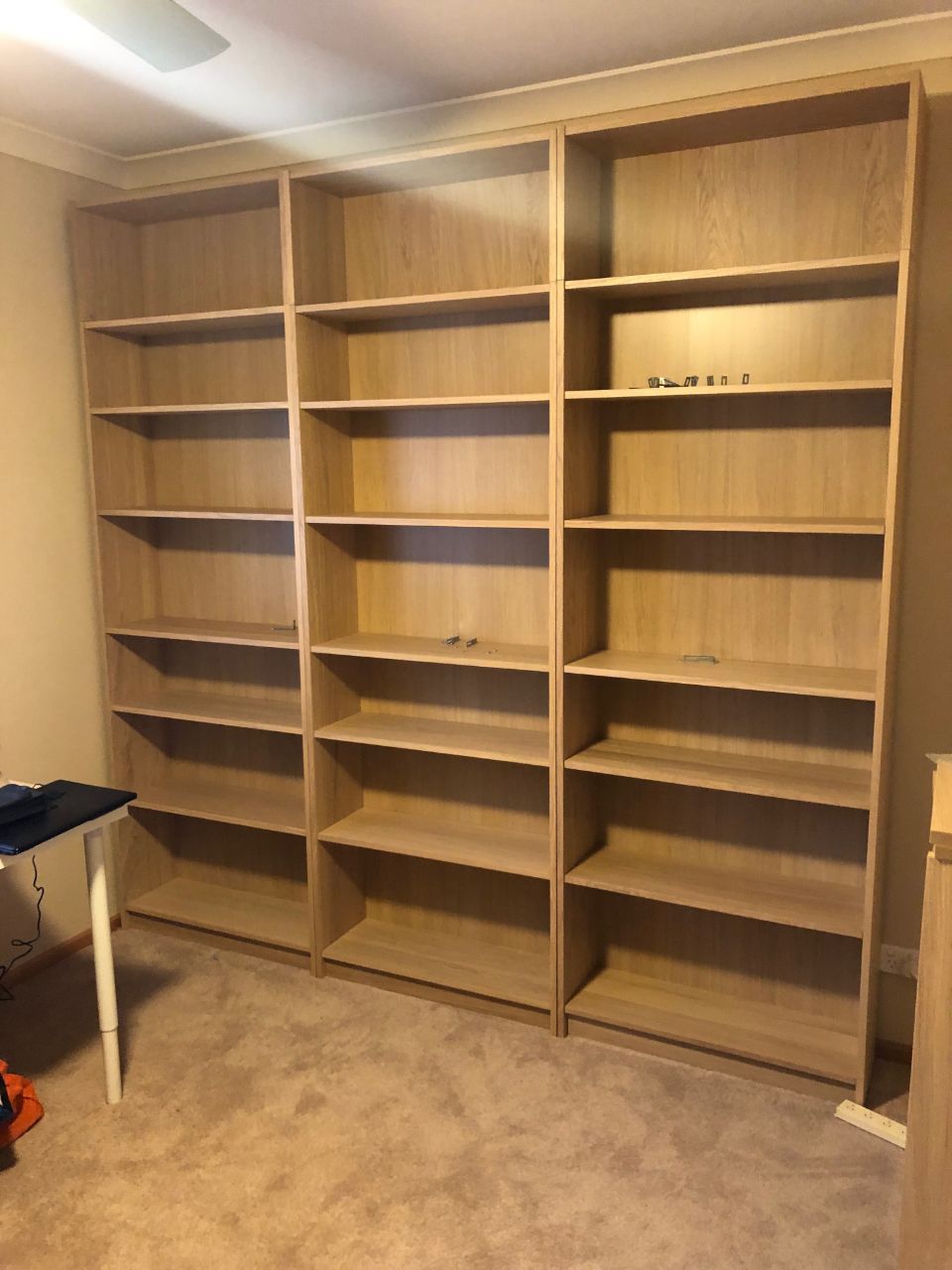 wooden storage shelves