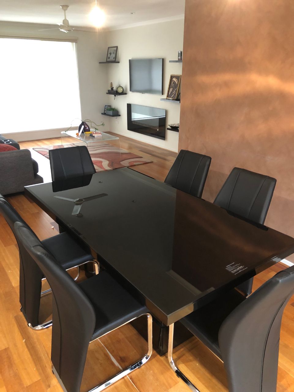 glass top table with chairs