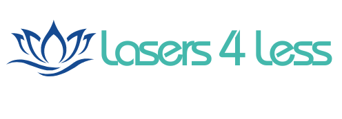 The logo for laser 4 less has a lotus flower on it.