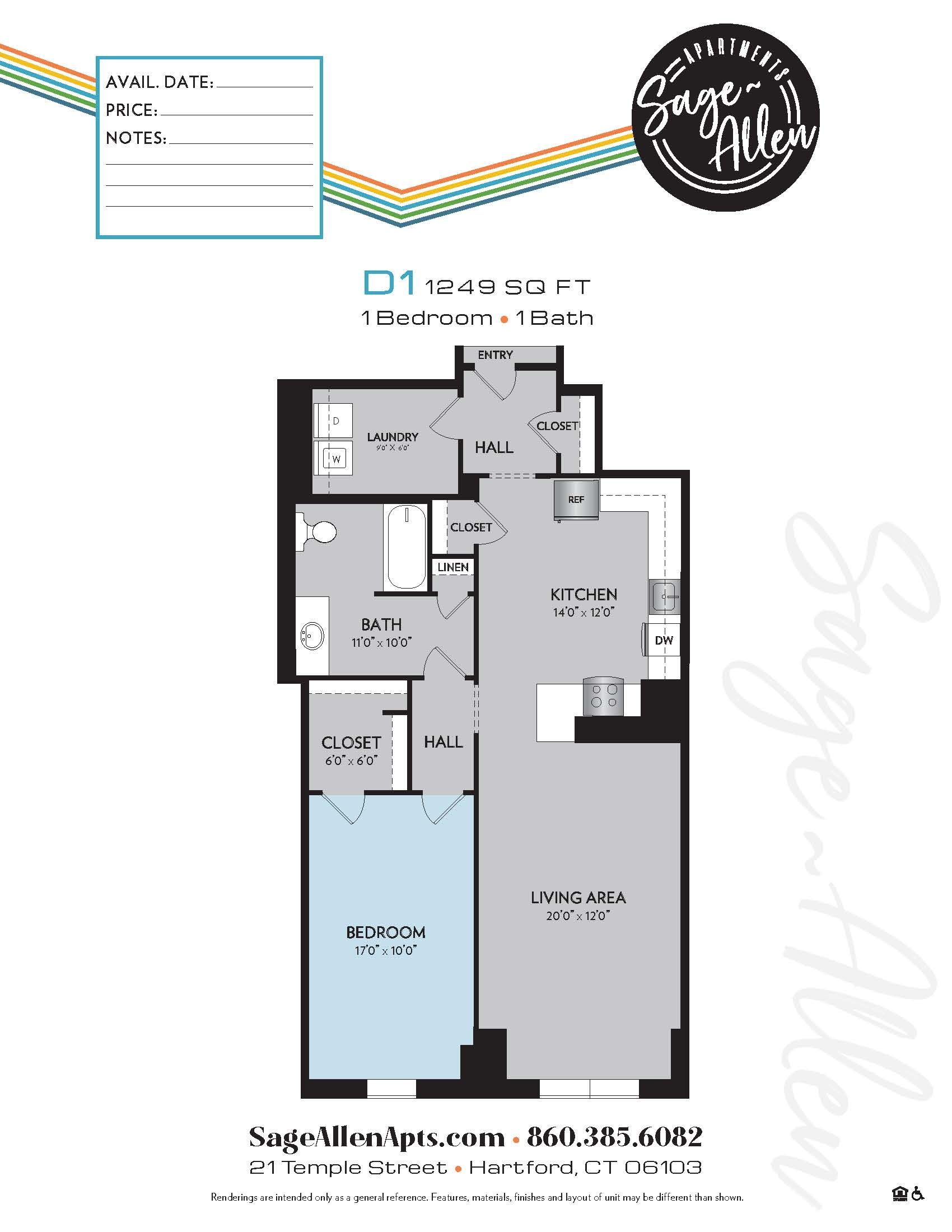 A floor plan of a house with a rainbow on it