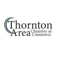 The logo for the thornton area chamber of commerce.