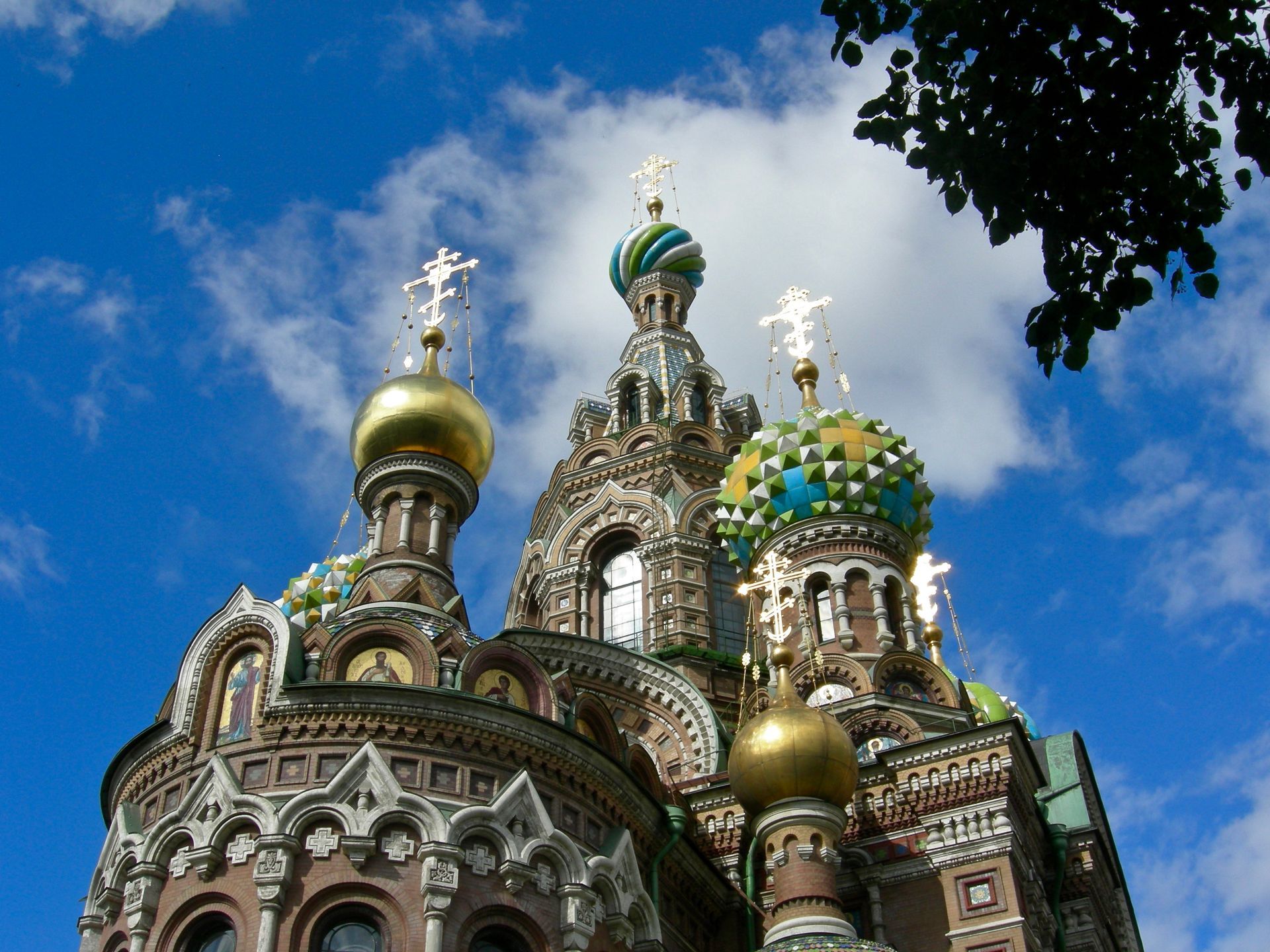 A church with a blue sky in the background