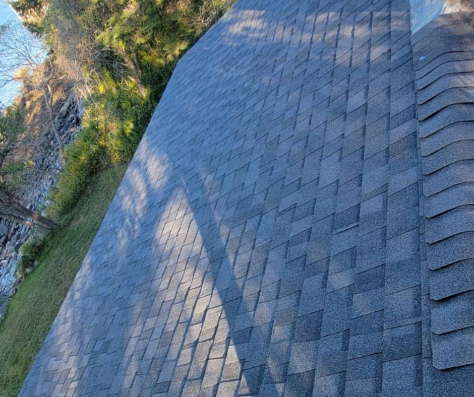 A roof with a lot of shingles on it