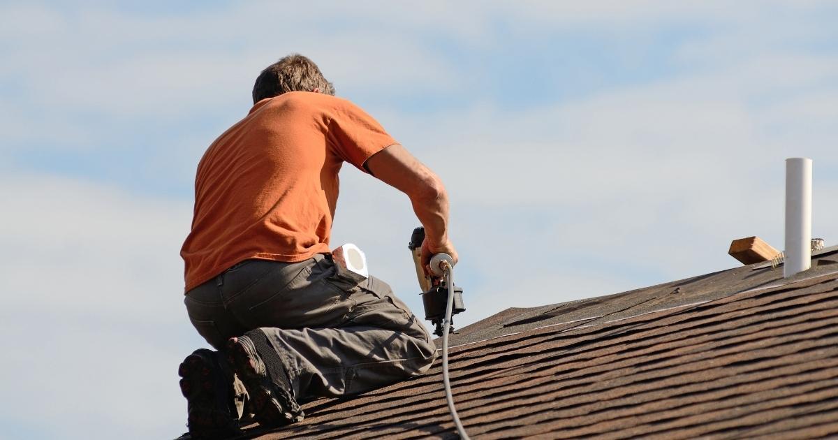 roofer working on a roof
