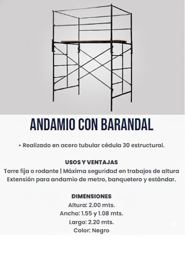 ANDAMIO CON BARANDAL