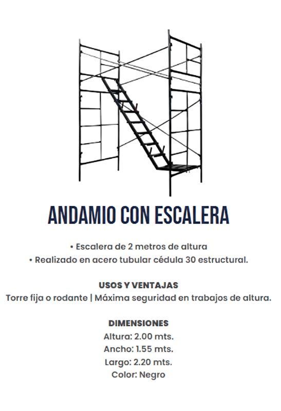 ANDAMIO CON ESCALERA
