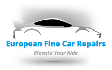 European Fine Car Repairs logo - sports car icon