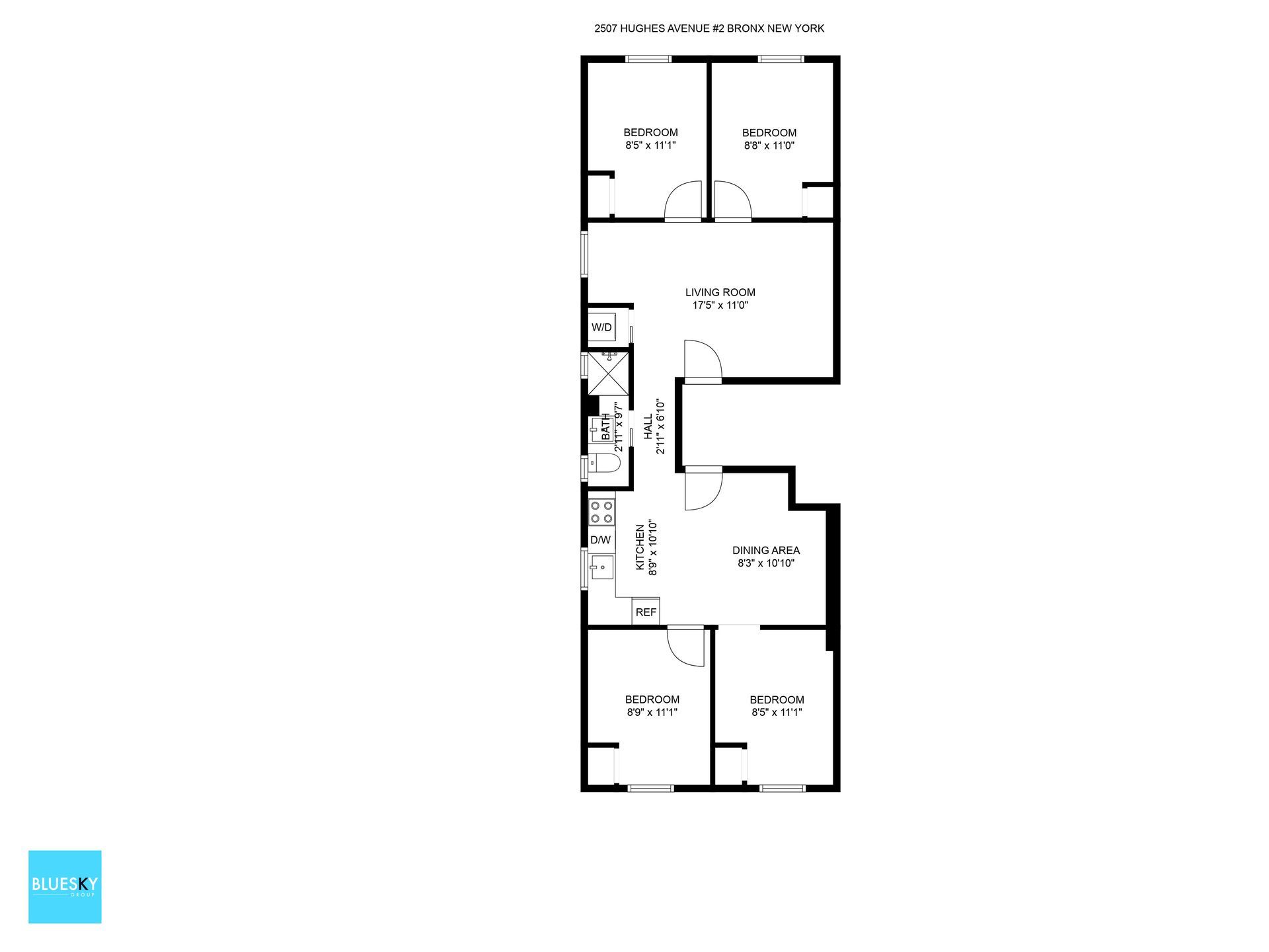 A black and white floor plan of a house.