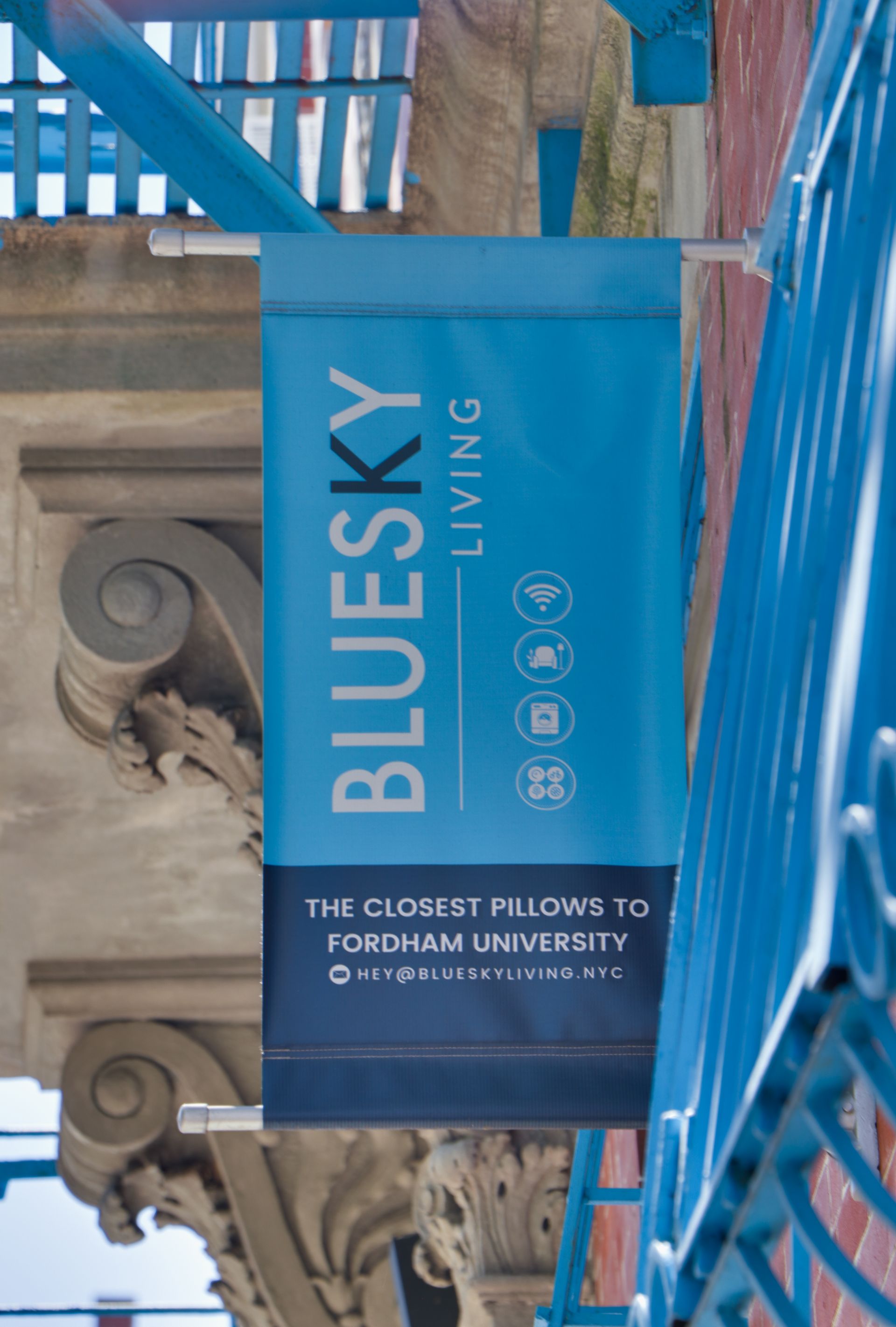 Blue sky living is the closest pillow to fordham university