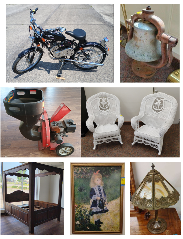 Whizzer Motorbike steam engine bell chipper wicker art