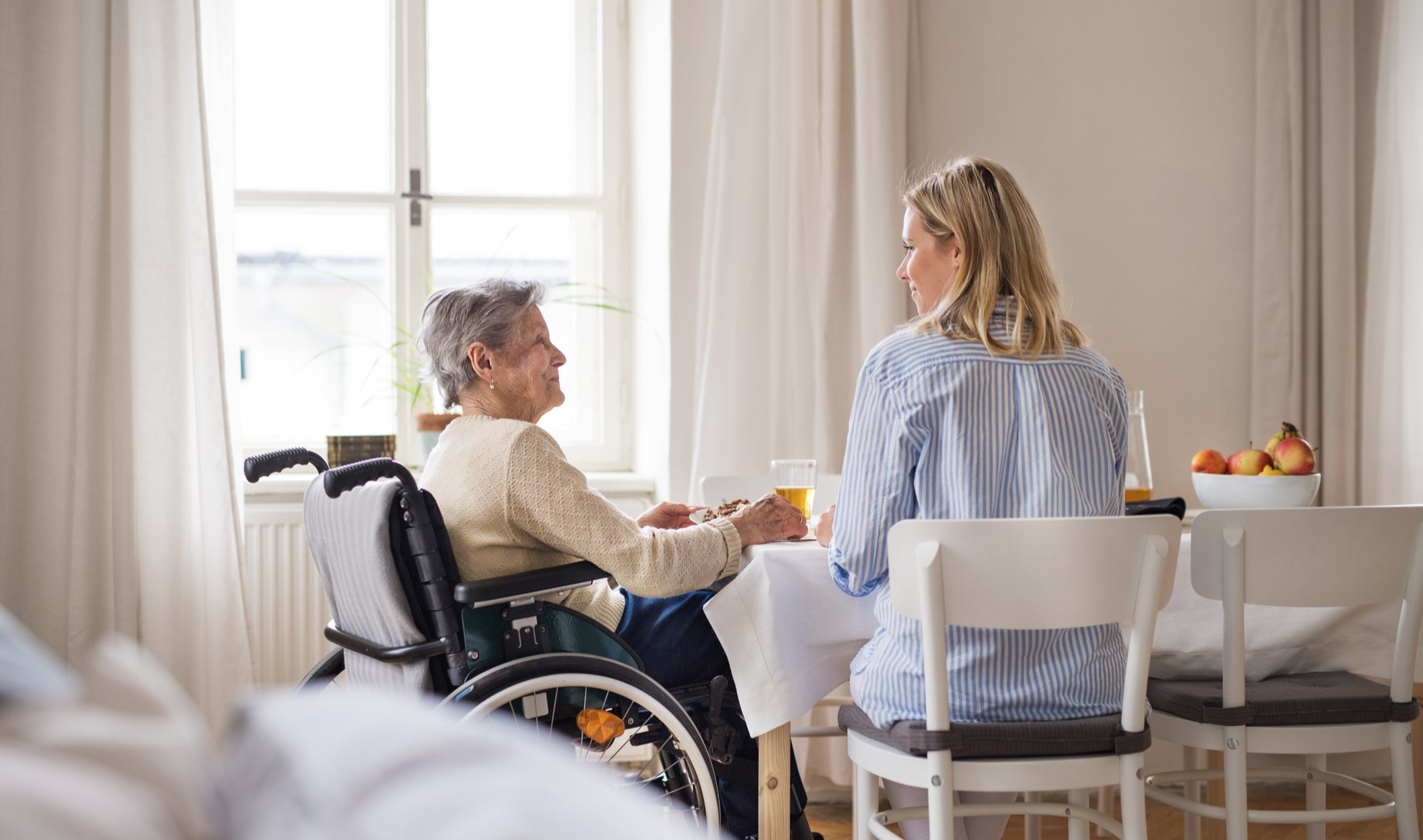 woman in a wheelchair
