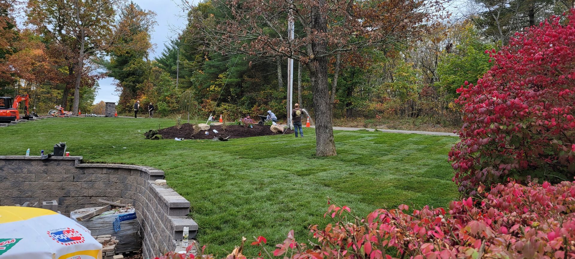 A.A.F Landscapers working on Commercial Landscape