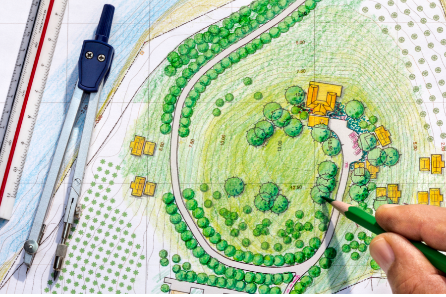 landscape design sketch blueprint