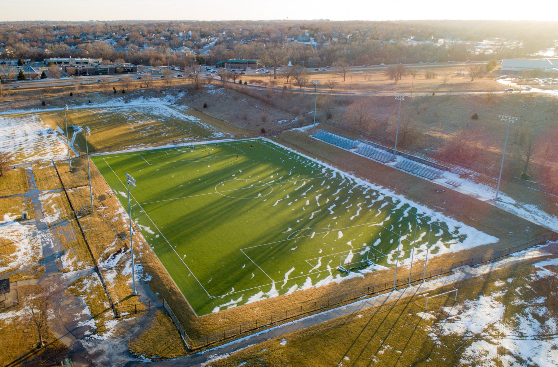 Snowy Soccer Field