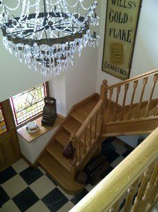 Wooden staircase inside home