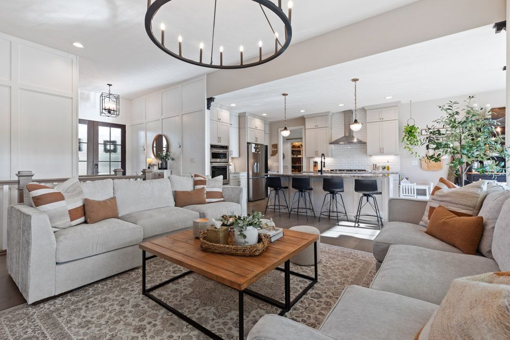 living room entry way kitchen design