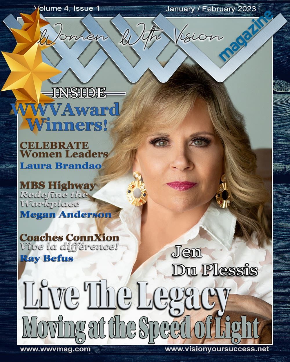 Cover of Women with Vision Magazine with Jen Du Plessis