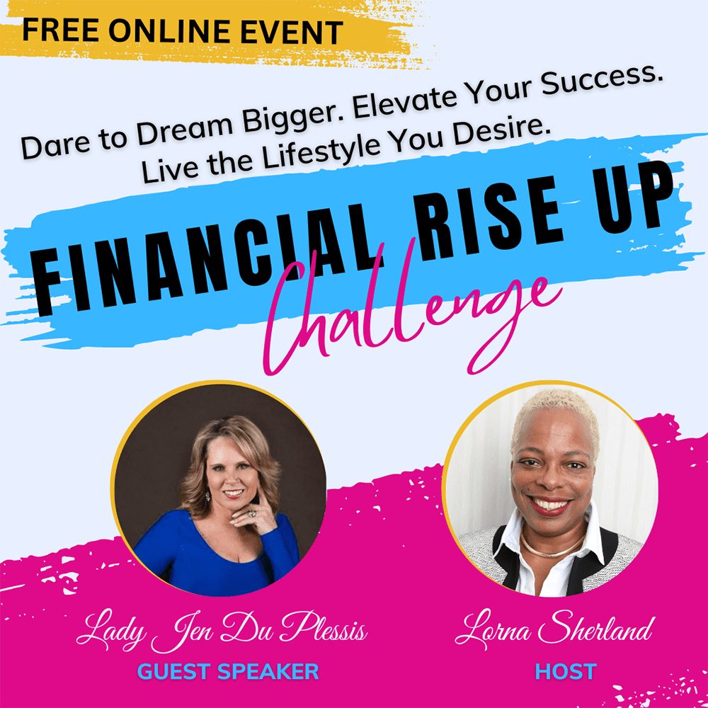 Picture of Lady Jen Du Plessis and Lorna Sherland promoting the FINANCIAL RISE UP Challenge