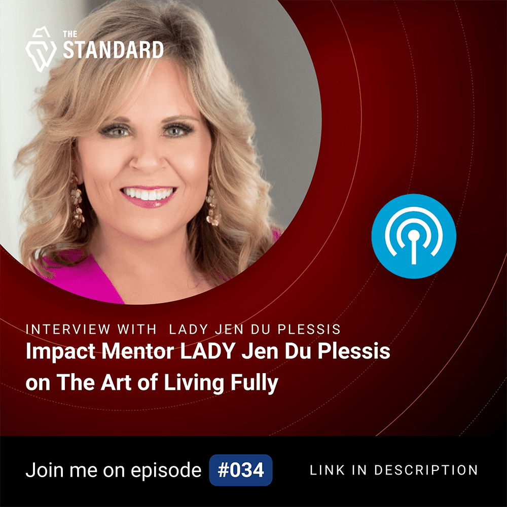 Promotional image of The Standard episode with Jen Du Plessis