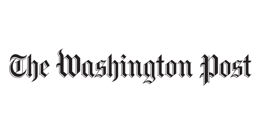 The logo for the washington post is black and white.