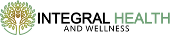 A logo for integral health and wellness with a tree in the middle.