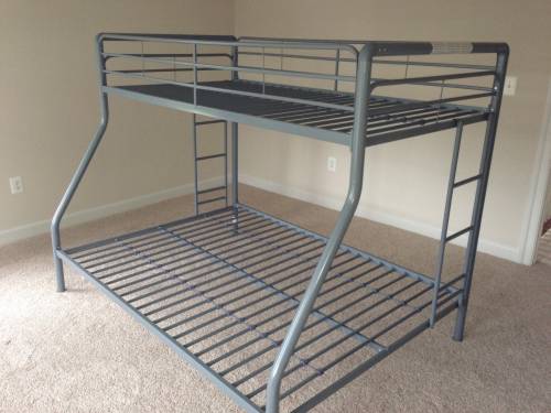 Walker Edison Black Metal Twin Double Bunk Bed assembly service in Towson MD