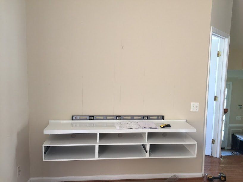 Wall Mounted TV Component Shelf installed by #FurnitureAssemblyTeam