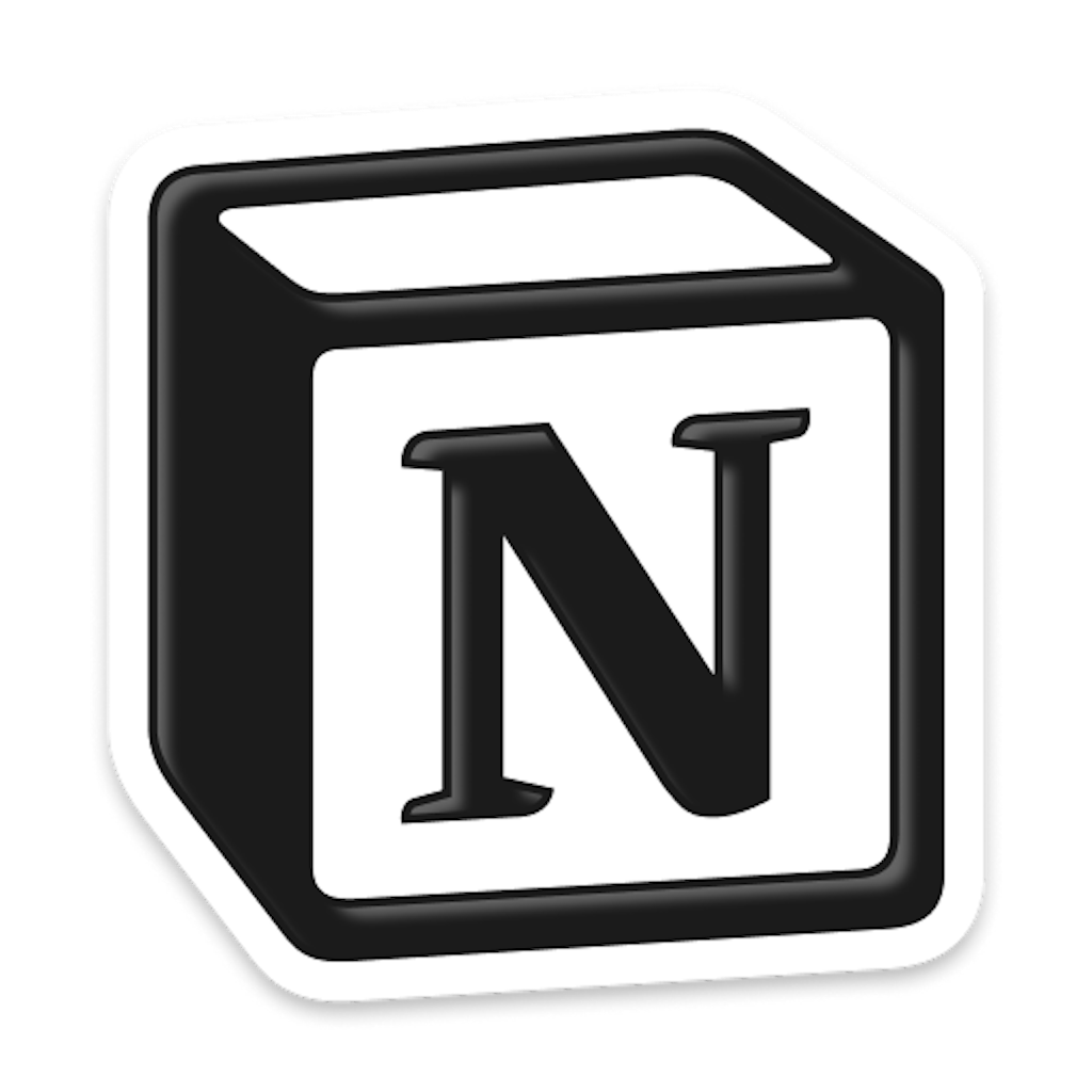 Notion app logo: a black and white cube with an