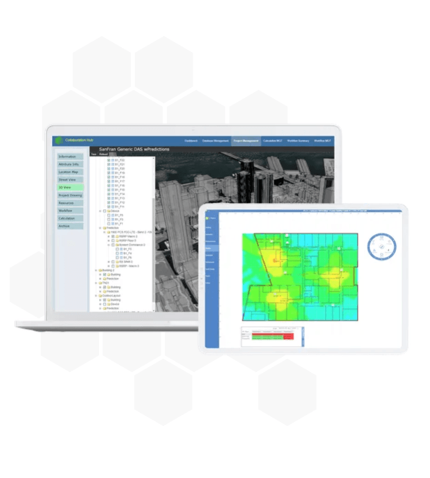 Ranplan project workflow and wireless planning interface for collaboration and site surveys