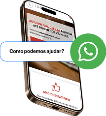 Um smartphone exibindo uma página da web com um botão 