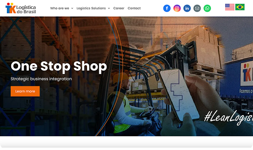 Mulher em armazém com texto 