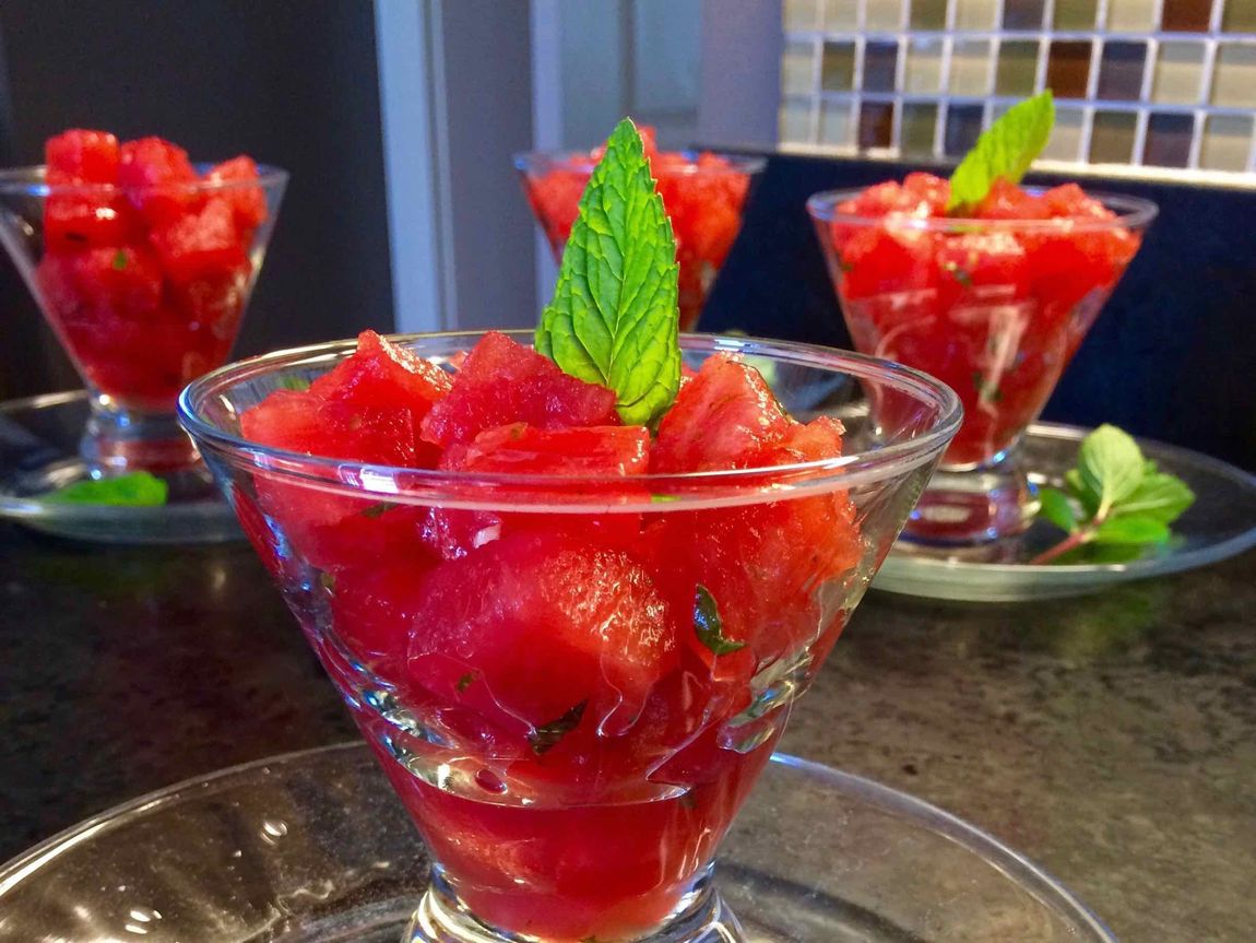 Breakfast at Coach Stop Inn – watermelon salad with mint