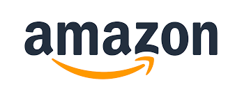 The amazon logo is black and orange with a smiling arrow.