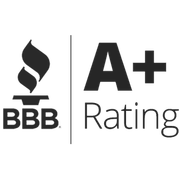 a black and white logo for the bbb rating
