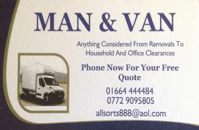 Man & Van business card