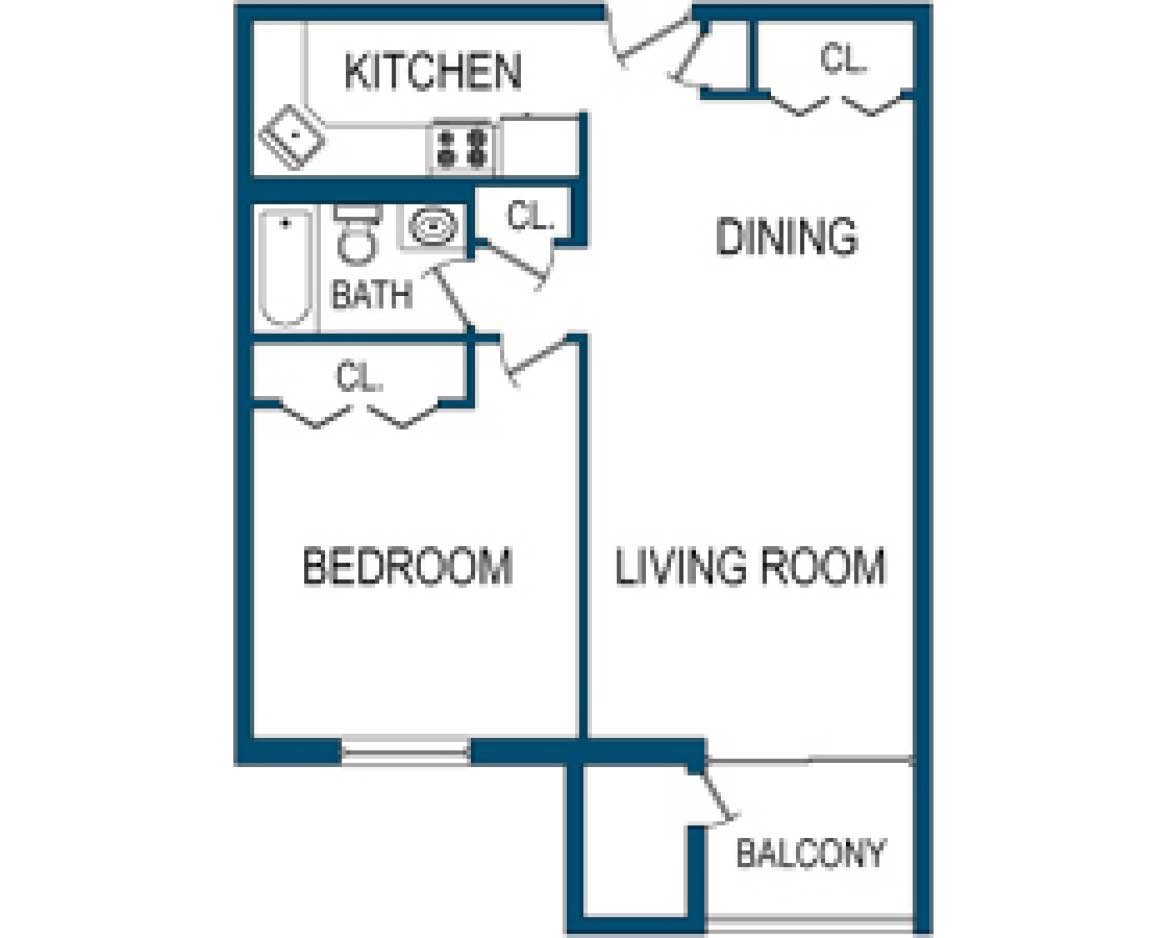 1 Bed, 1 bath