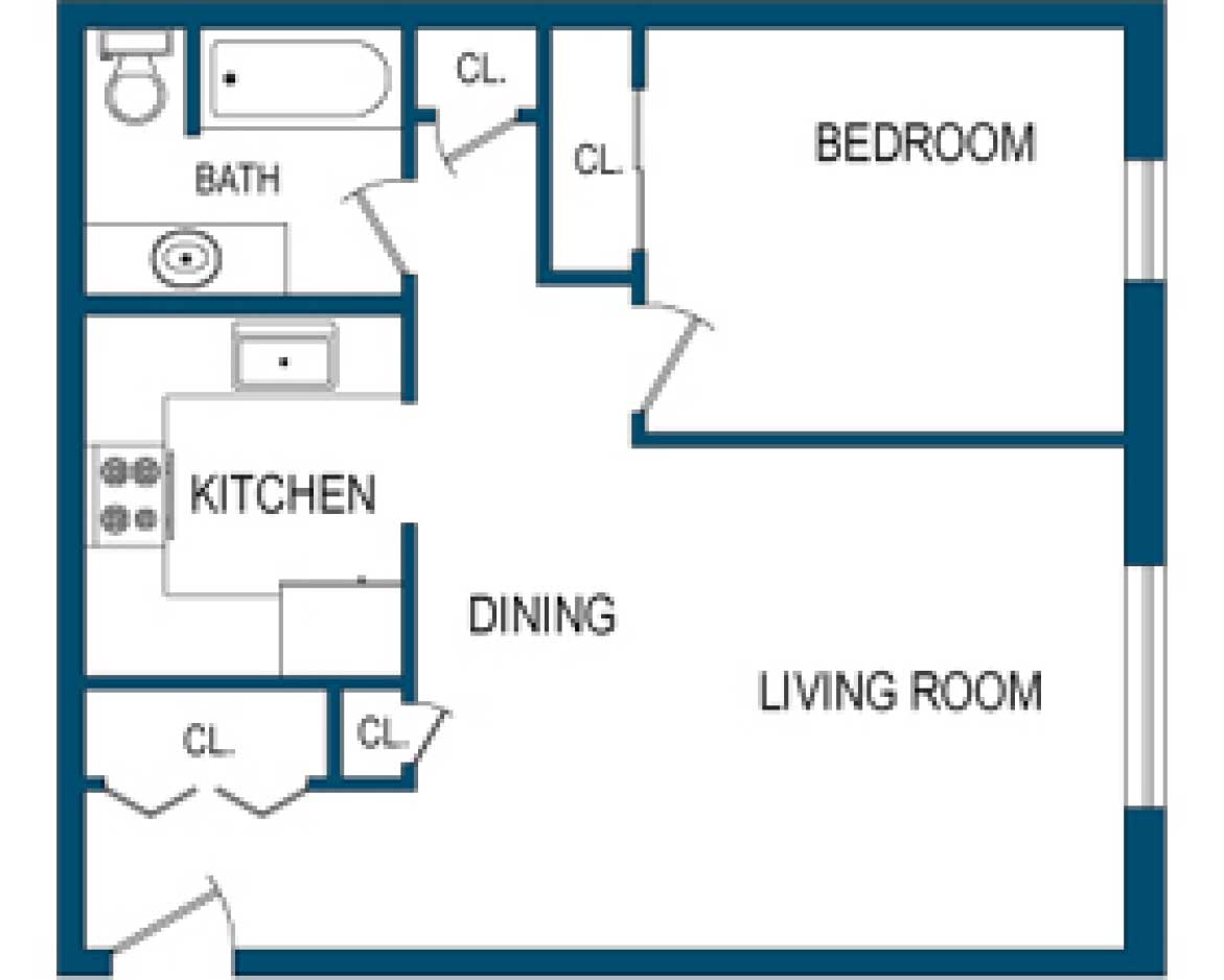 1 BED, 1 BATH