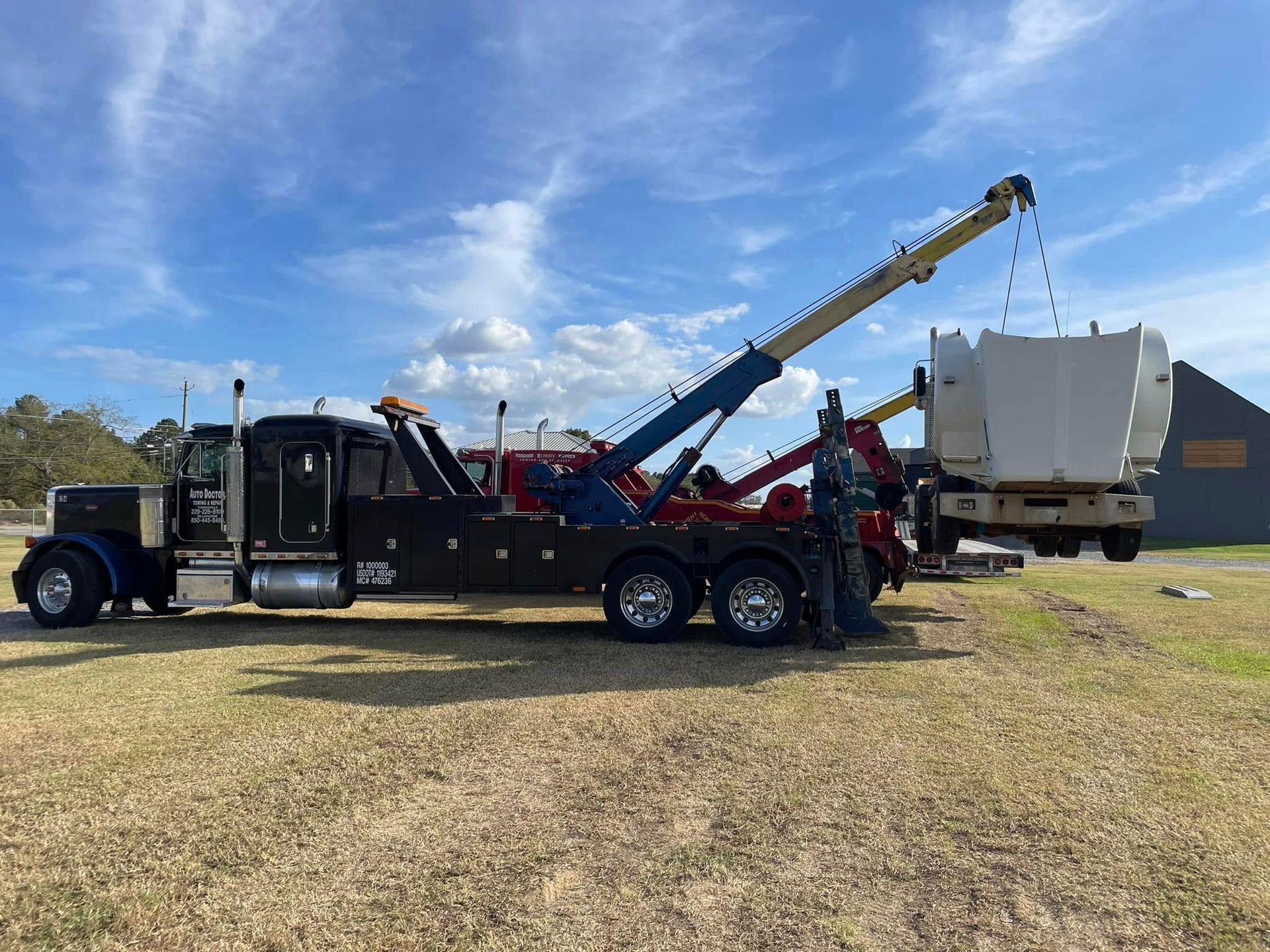 Tow truck carrying something 