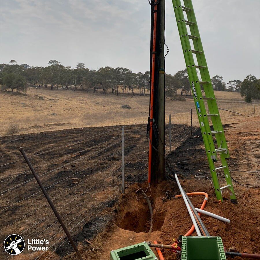 L2 Emergency Call Out, Rectify Cable Caught On Fire And Install New Pillar Box And Get Back Up Running Emu Swamp Orange — Little’s Power in Orange, NSW