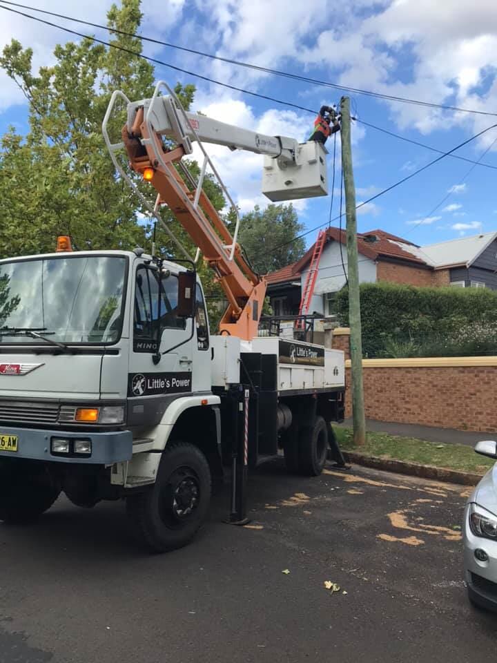 Electrician Fixing Power line — Electrical Services in Orange, NSW