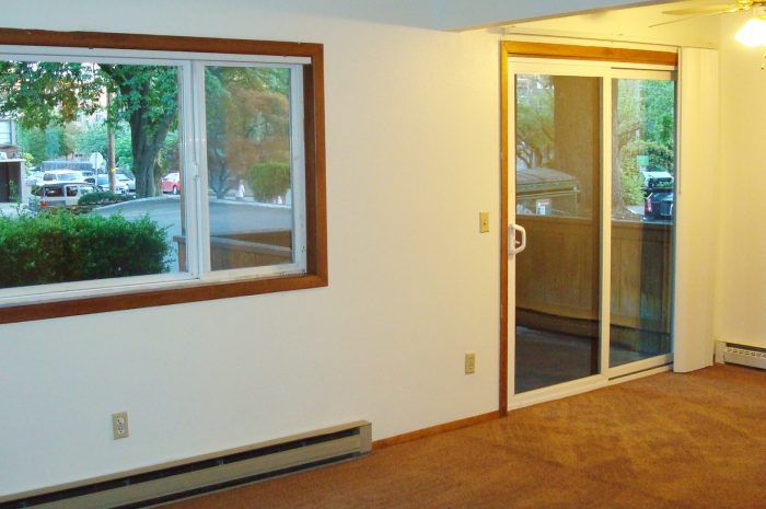 Living room to patio door